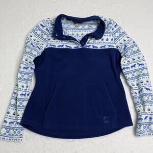 Riding Sport Women's M Blue White Fleece Pullover Sweatshirt Girls Size XL
